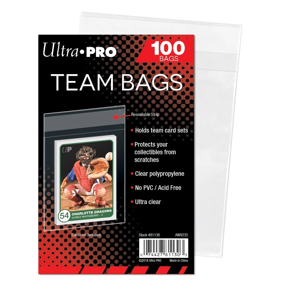 100 Team Bags Card Sleeves - Ultra Pro - Transparent