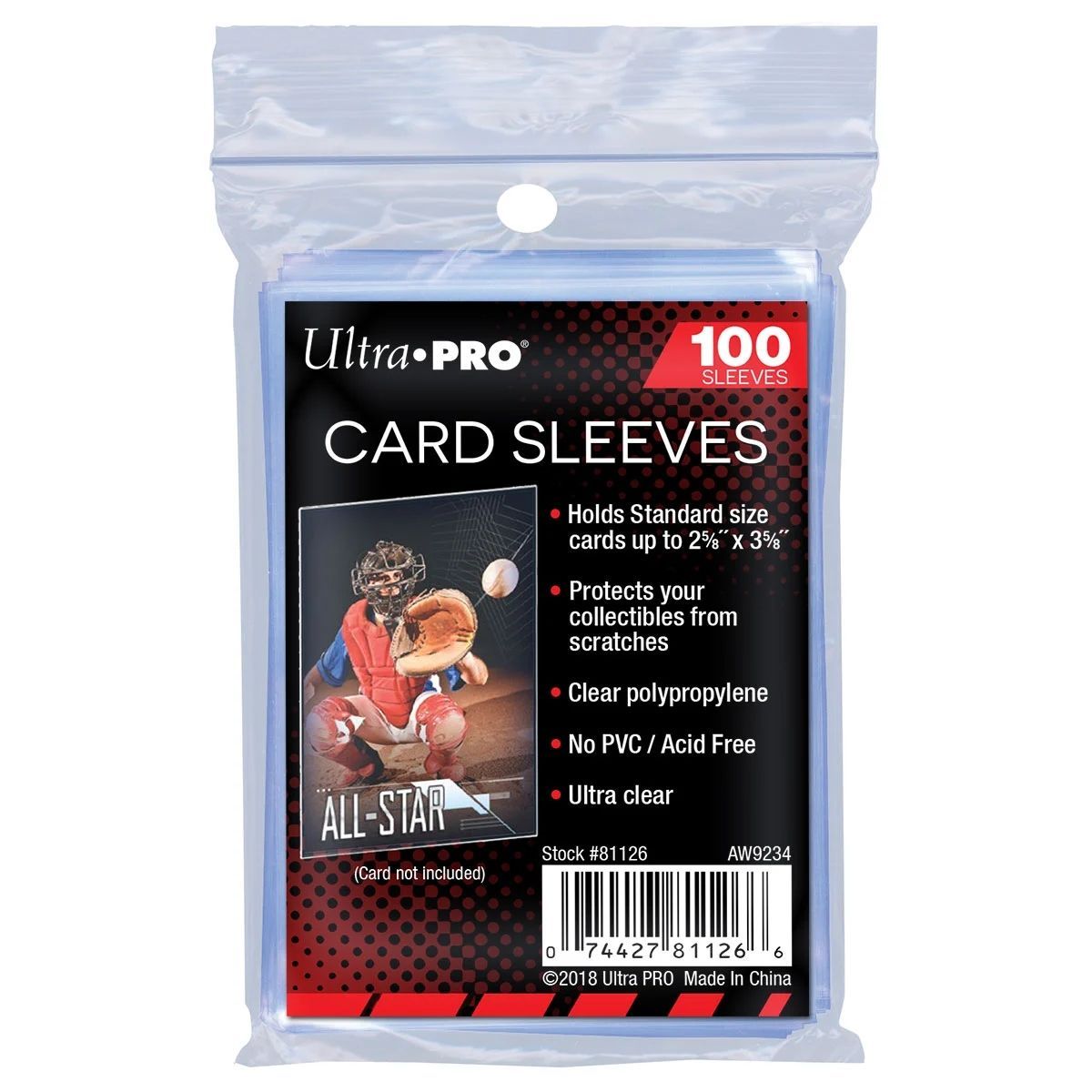 100 Card Sleeves - Ultra Pro - Standard Soft Transparent