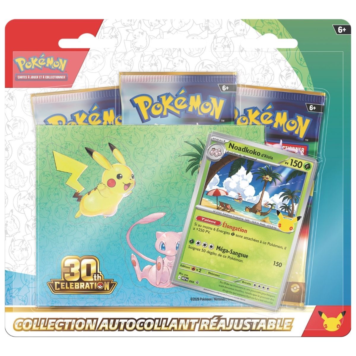 30th Anniversary - Pack of 2 Sticker Collection Tripacks - Pokémon - FR