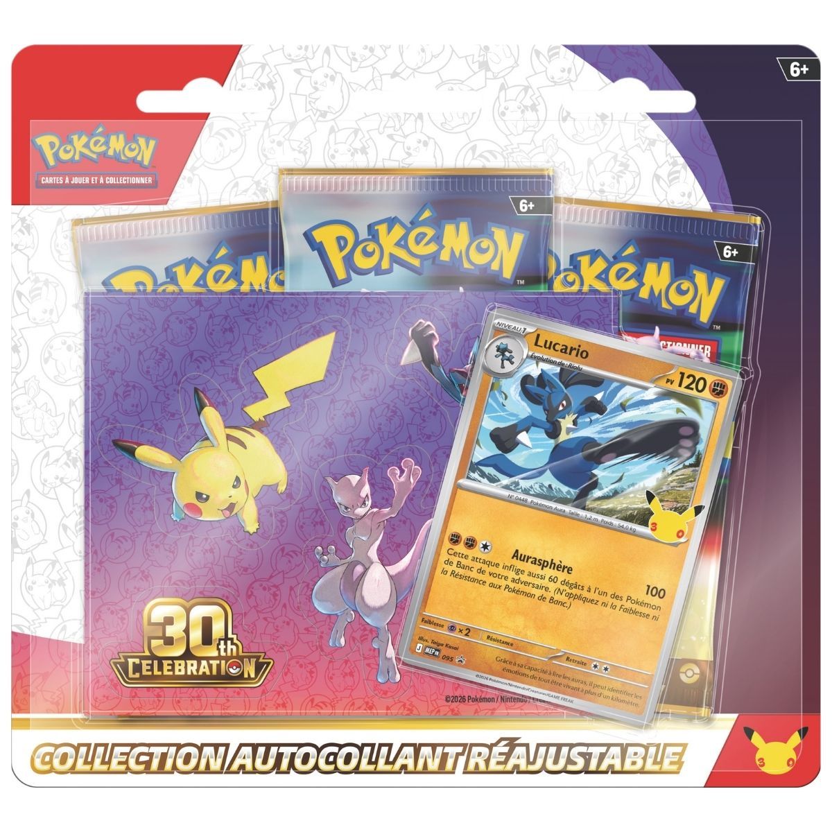 30th Anniversary - Pack of 2 Sticker Collection Tripacks - Pokémon - FR