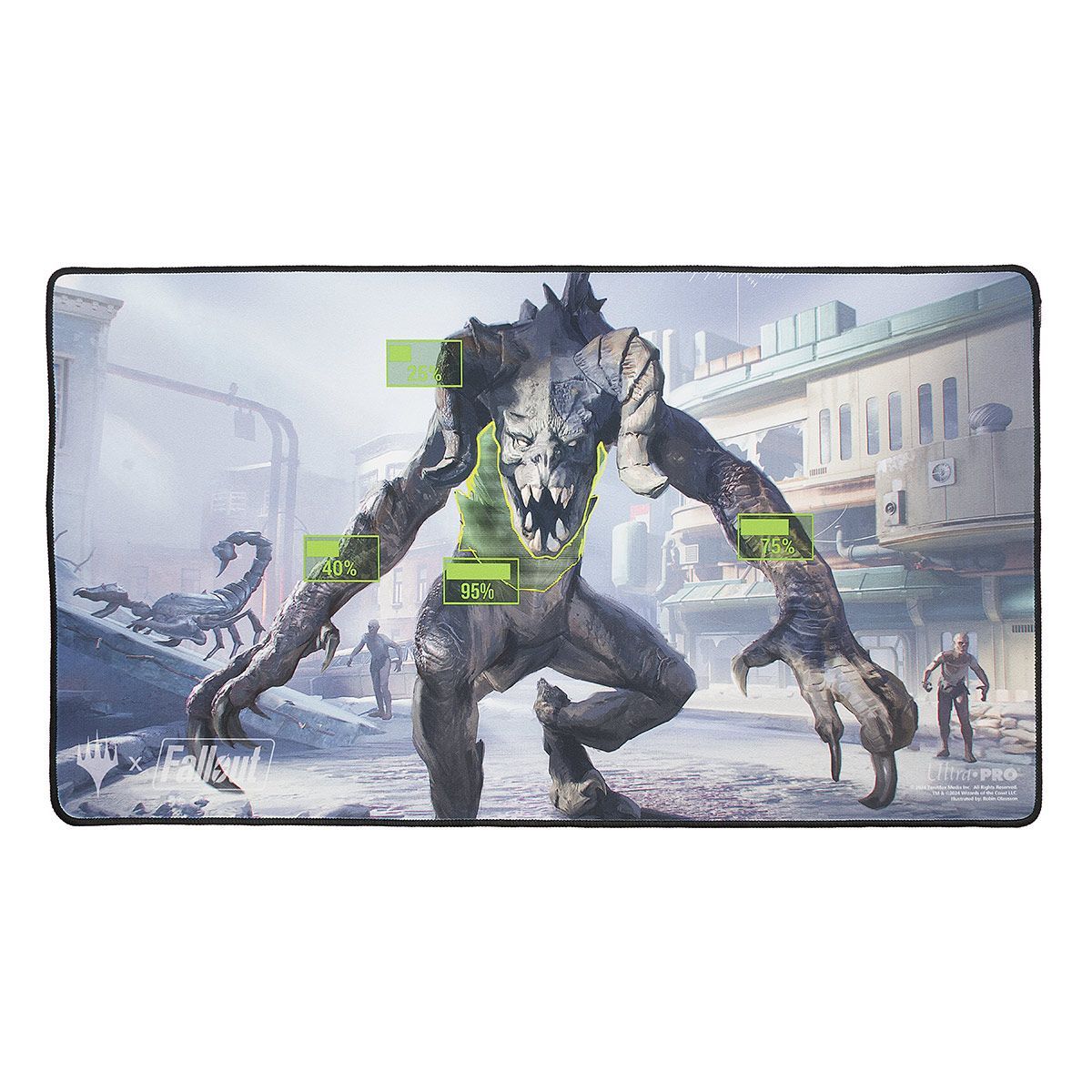 Item Playmat - MTG Fallout V.A.T.S. Black Stitched Standard Gaming Playmat
