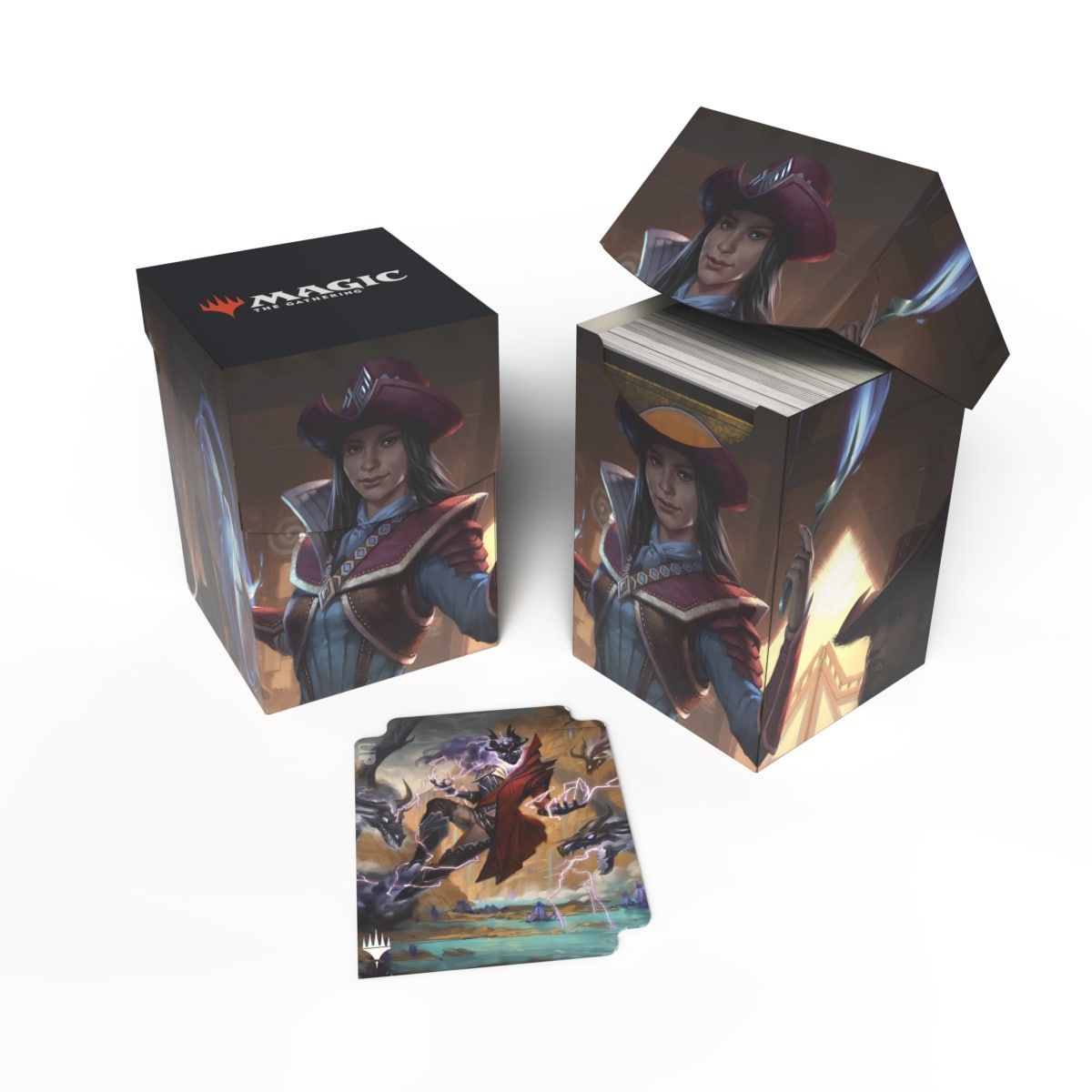Item Deck Box 100+ MTG Outlaws of Thundercross Stella Lee, Wild Card
