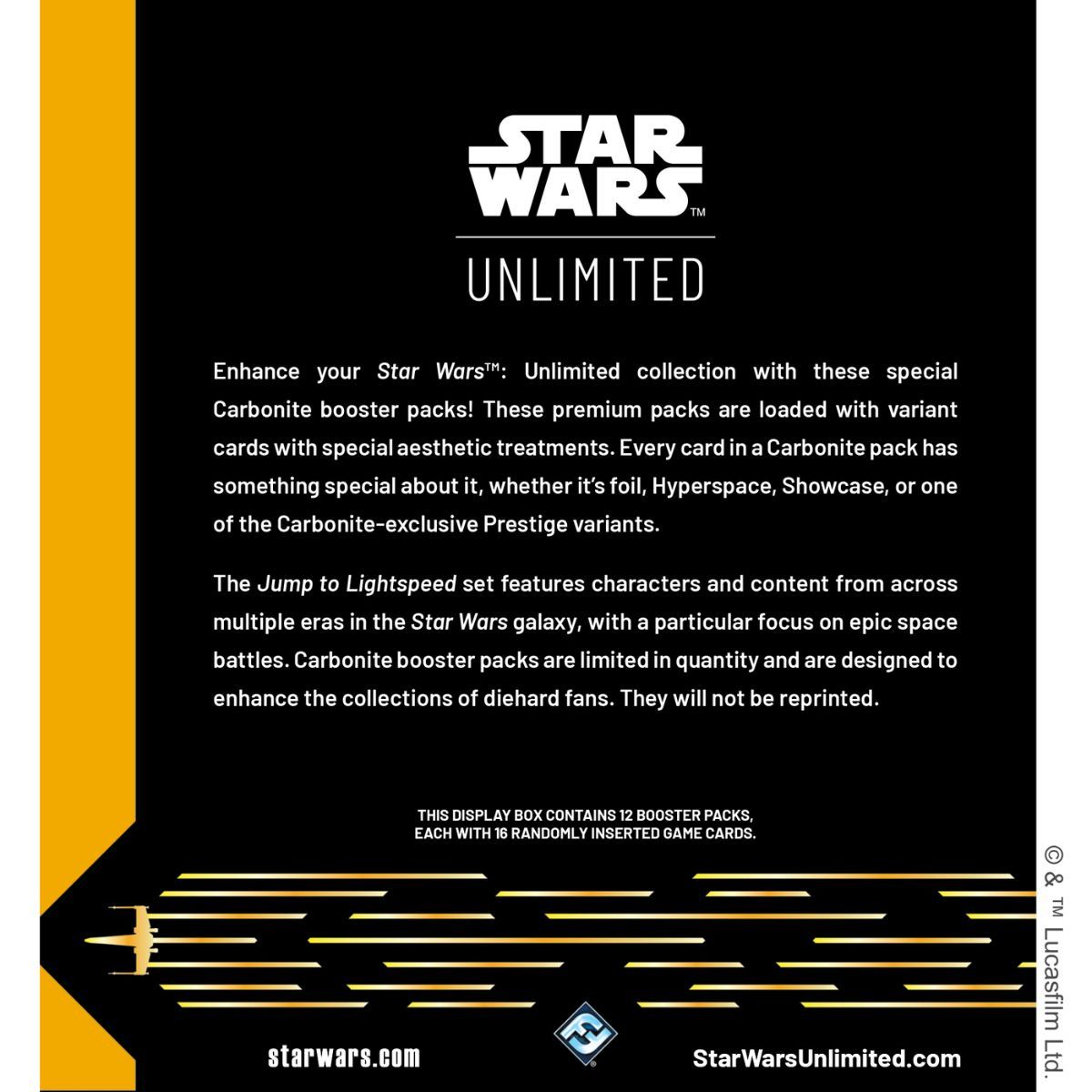 Box of 12 Carbonite Boosters - Star Wars Unlimited - EN - Jump to Lightspeed - SWU4