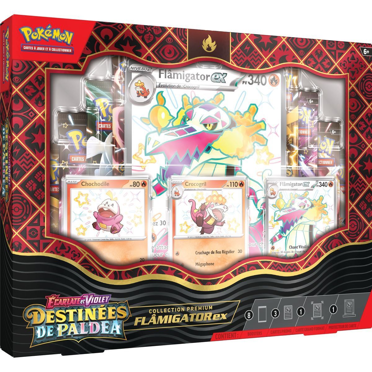 Item Premium Collection Box - Paldea's Destinies - Flâmigator EX - FR - [SV4.5][EV4.5] - Pokémon