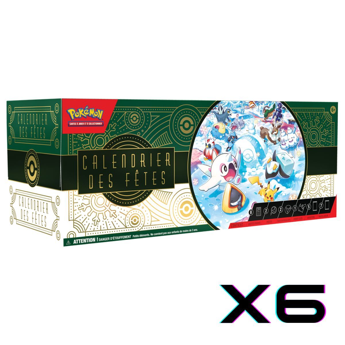 Box Set - Set of 6 2024 Holiday Calendars (Advent) - Pokémon - FR