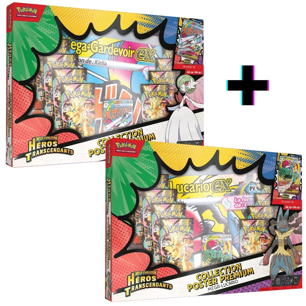 Item Set of 2 Boxes - Mega Lucario & Mega Gardevoir - Transcendent Heroes - Premium Collection Poster - FR - Pokémon [ME2.5]