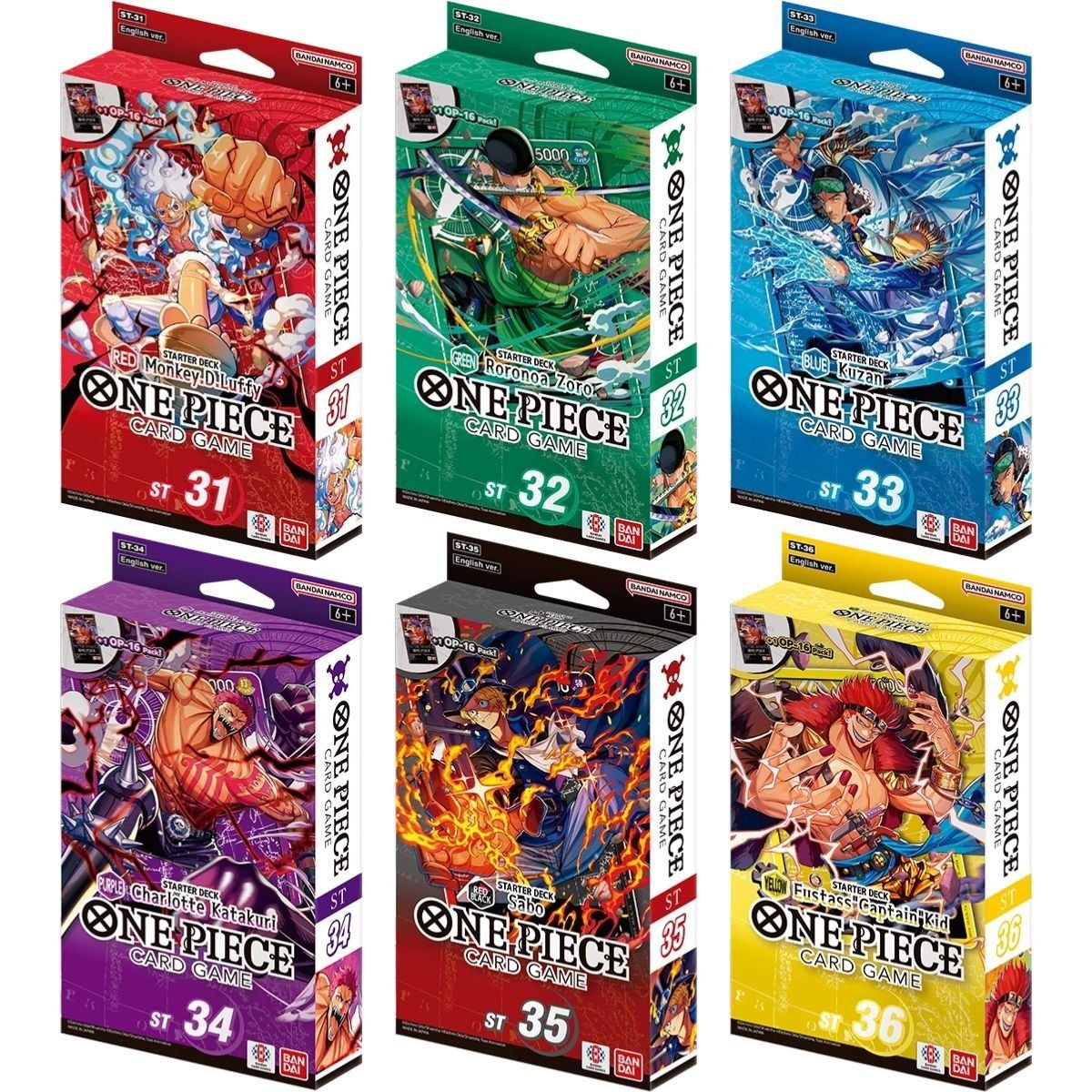 One Piece CG - Beginner Deck Set of 6 (ST-31 to ST-36) - EN