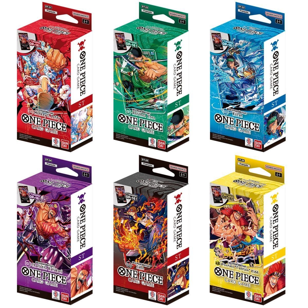 One Piece CG - Beginner Deck Set of 6 (ST-31 to ST-36) - FR
