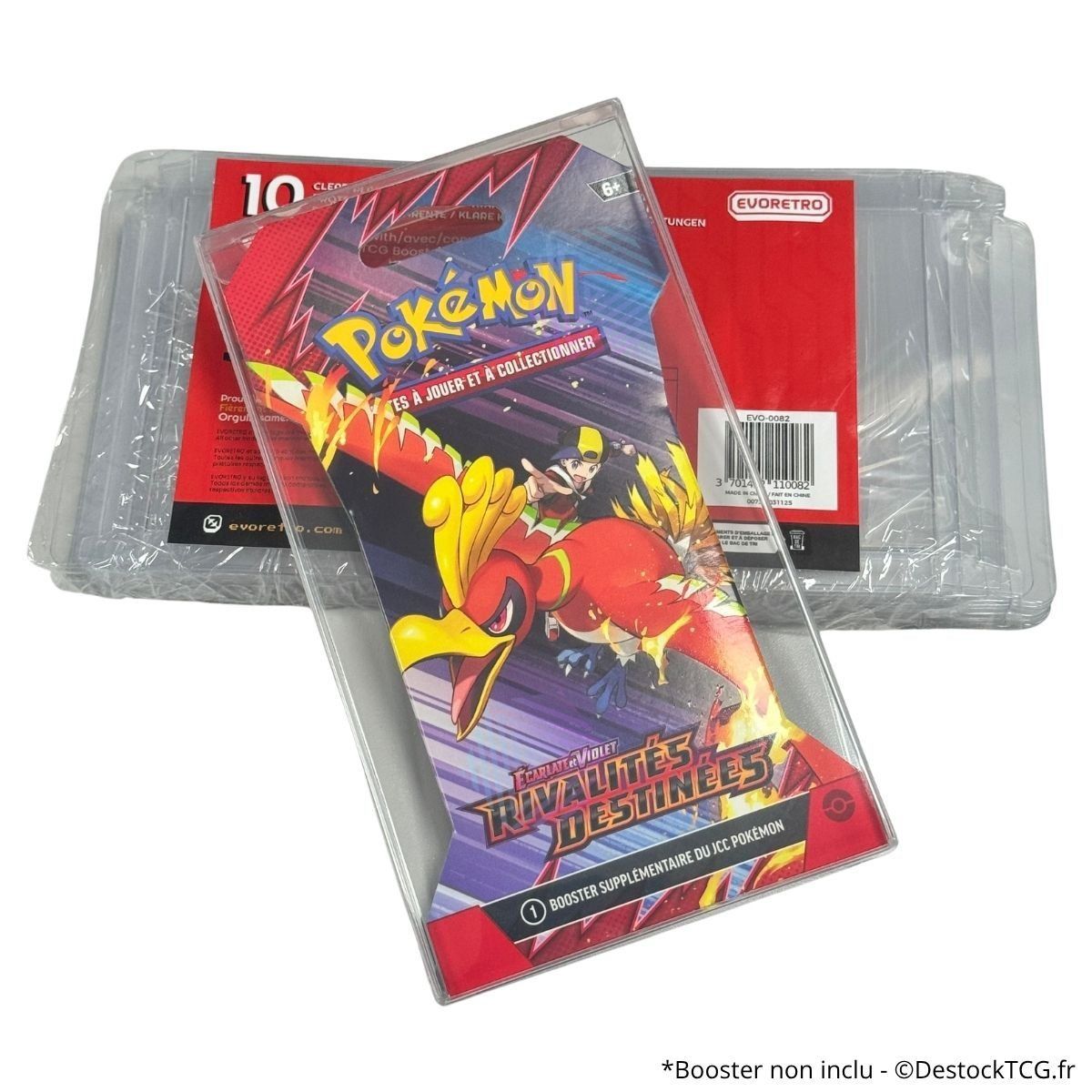 Pack of 10 - PET protectors for Pokémon booster packs - Evoretro