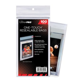 photo 100 One Touch Resealable Card Sleeves Bags - Ultra Pro - Clear