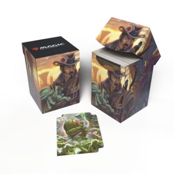 photo Deck Box 100+ MTG Outlaws of Thundercross Yuma, Proud Protector