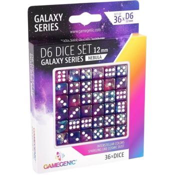 Gamegenic - Galaxy Series -Nebula- Set of 36 Dice of 6 - 12mm