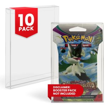 Pack of 10 - PET protectors for Pokémon booster packs - Evoretro